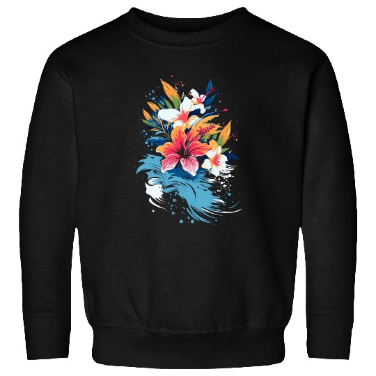 Retro Surf Flower Style Surfer Beach Vibes Live Aloha Hawaii Sweatshirts