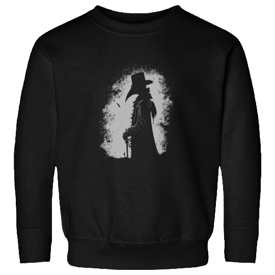 Distinguished medicals Plague Doctor Silhouette Medieval Art Sweatshirts