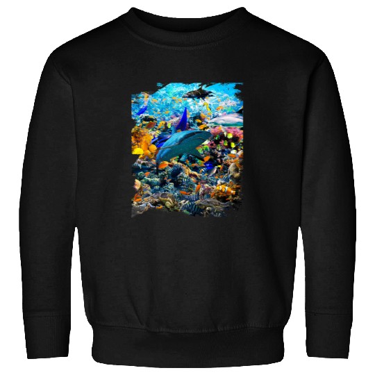 Turtle Pet Ocean Dolphin Shark Turtle Coral Sea Fish Orca Whale Reef 3 Sweatshirts