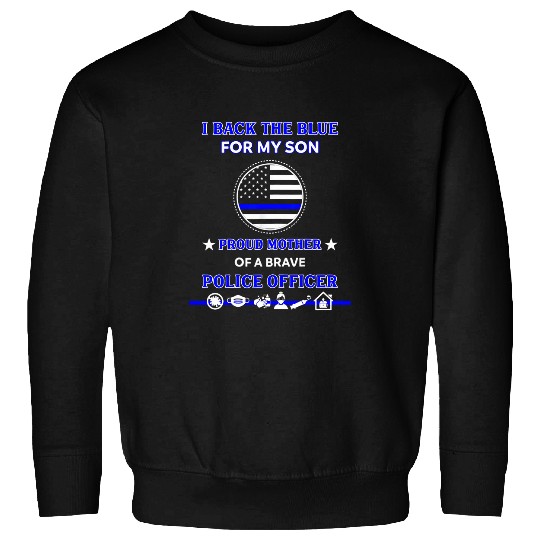 Womens Mothers Day s for Brave Mom of Police Son Plus Size Sweatshirts