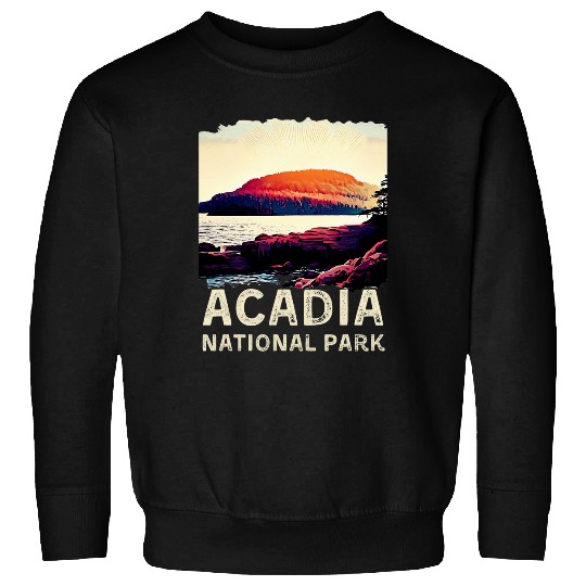 Retro Acadia National Park Perfect for Hiking and Camping Sweatshirts