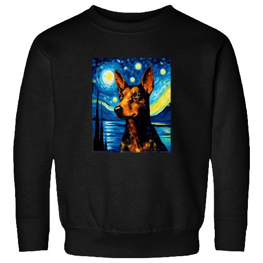 Australian Kelpie Dog Starry Night Dog Lover Dog Mom Dad 2 Sweatshirts