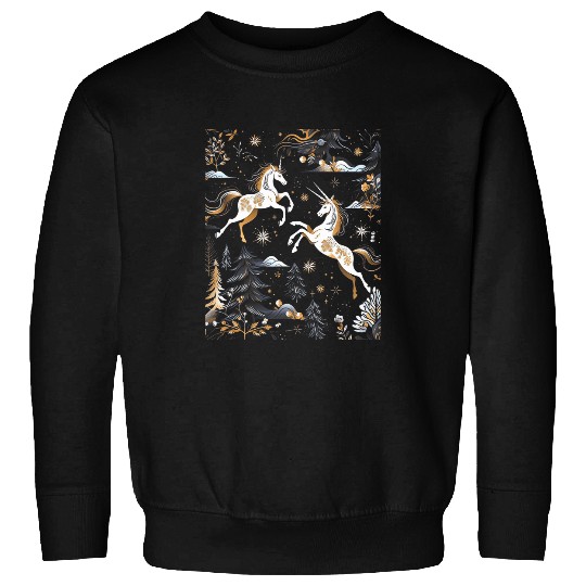 Van Gogh Style Winter Solstice Christmas Unicorns 25 Sweatshirts