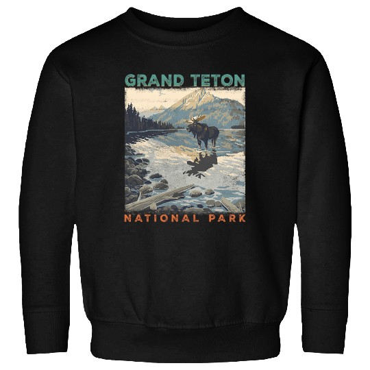 Retro Grand Teton National Park Wyoming Est 1929 Hiking Sweatshirts
