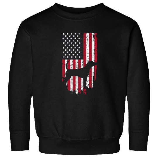 Black Tan Coonhound Dog Silhouette  s 4th Of July USA Sweatshirts