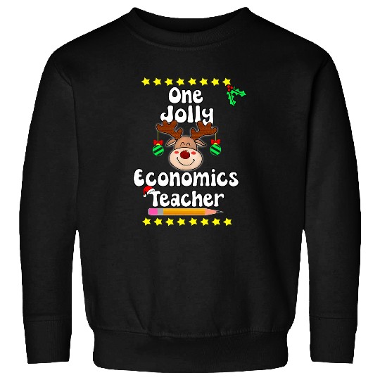 One Jolly Economics Teacher Happy Christmas Educator Merry Sweatshirts