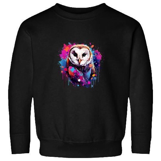 Owl Pet Colorful Barn Owl Owls Lover Splash Art 1 Sweatshirts
