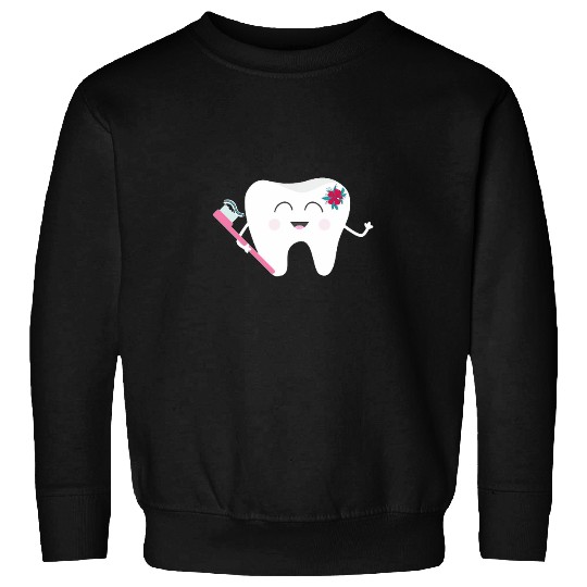 Funny Dental Brush Teeth dentists Tooth Fairy Hygiene Flower Sweatshirts