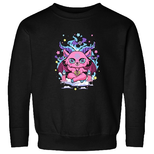 Pastel Goth Baby Baphomet Kawaii Demon Pink Wicca Sweatshirts
