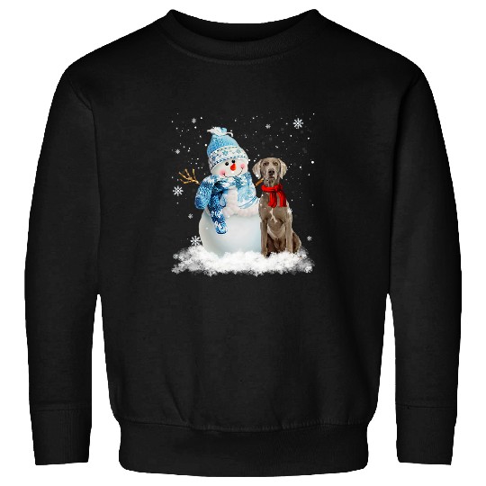 Funny Weimaraner Dog Christmas Snowman Christmas Pajama Sweatshirts