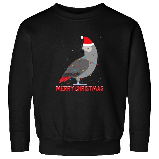 Cute african grey Christmas Tree Lights Sweatshirts