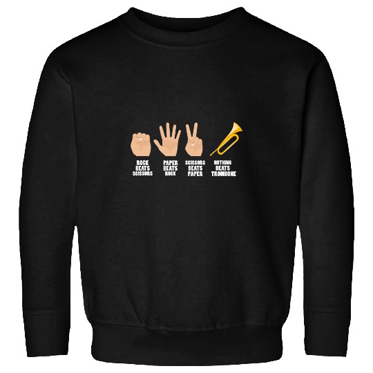 Funny Rock Paper Scissors Trombone Sweatshirts