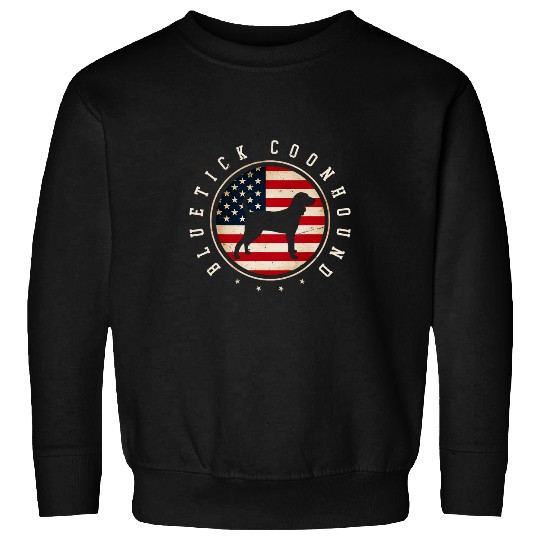 Bluetick Coonhound USA Flag 4th July Dog Mom Dad Sweatshirts