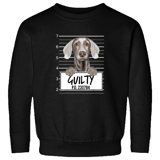 Funny Weimaraner Mugshot Guilty Dog Sweatshirts