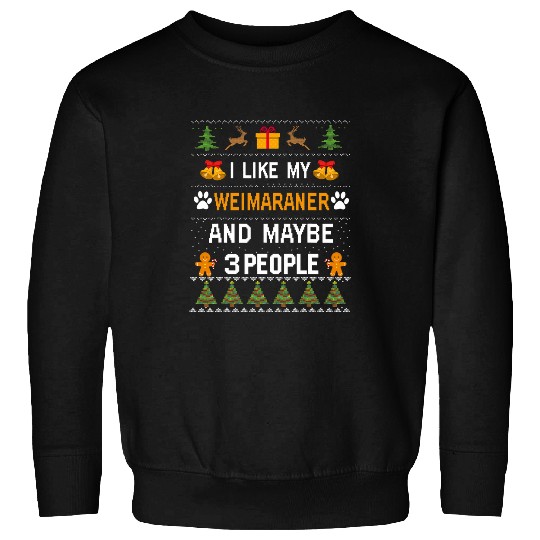 Funny Weimaraner Dog Owner Gifts Dog Ugly Christmas Sweater Sweatshirts