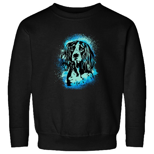 English Springer Spaniel Paint Blue Design Dog Mom Dad Sweatshirts