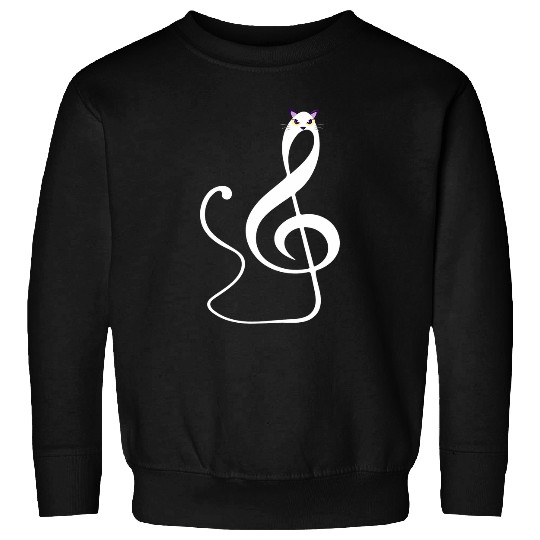 Cat Music Note 2Treble Clef Musician Gift Orchestra Sweatshirts