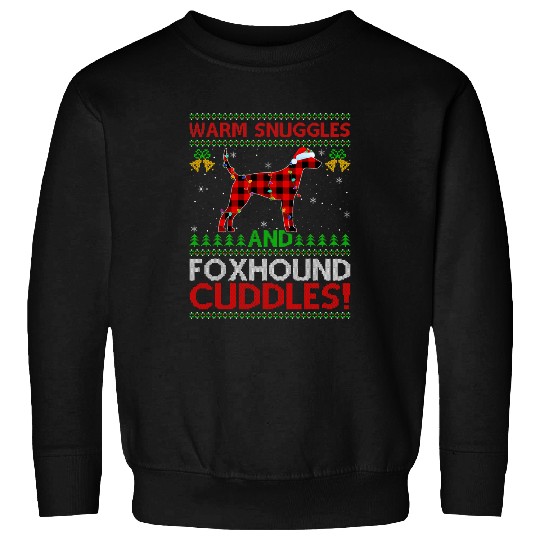 Warm Snuggles And Foxhound Cuddles Ugly Foxhound Christmas Sweatshirts