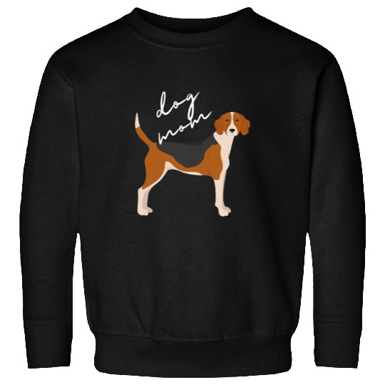 Black White Tan English Foxhound Dog Mom Woman Sweatshirts