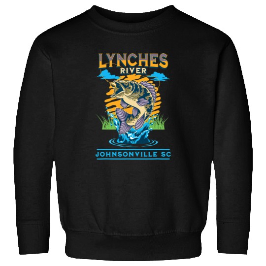 Fishing Bass Fish Lynches River Johnsonville SC Fishing Lover Fisher Sweatshirts
