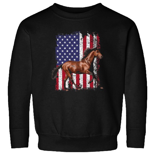 Horse Lover USA Equestrian USA Lover USA Flag Gallop Sweatshirts