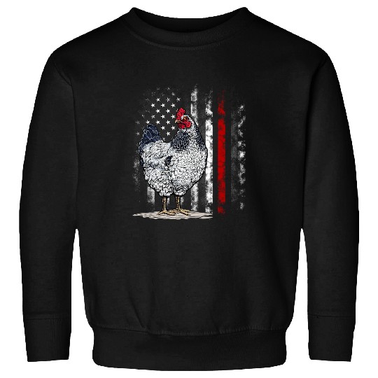 American Flag Chicken vintages Farm Animal Farmer Sweatshirts