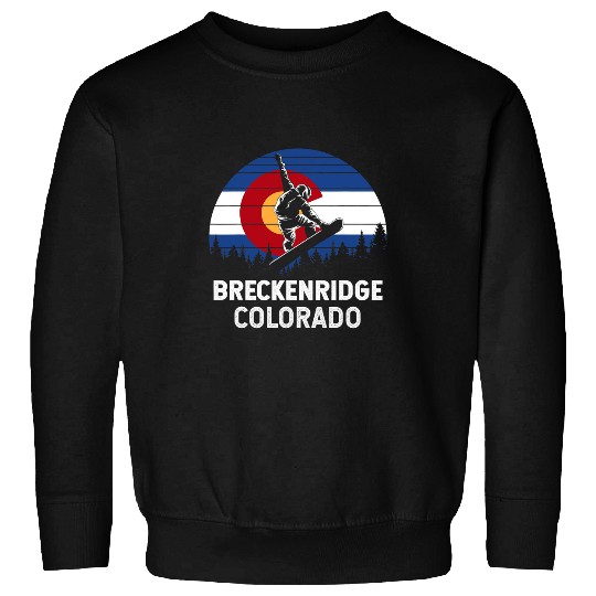 Skiing Ski Breckenridge CO Mountain Town Snowboarding Sweatshirts