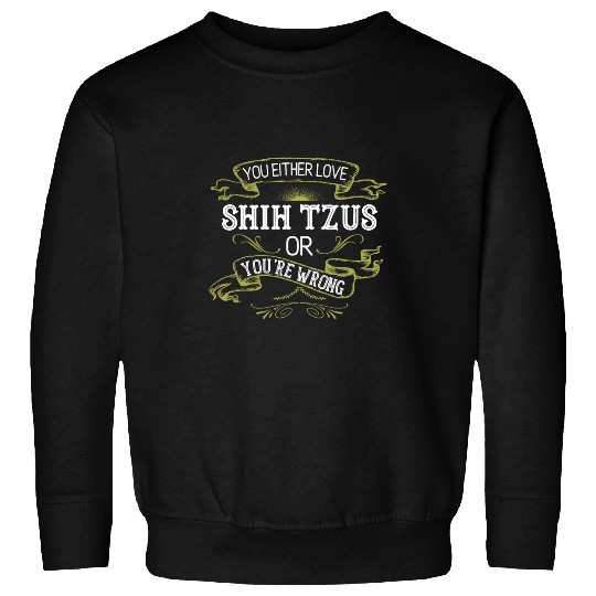 Funny Shih Tzu Retro Design Shihtzu Shitzu Dog Breed Mom Dad Sweatshirts