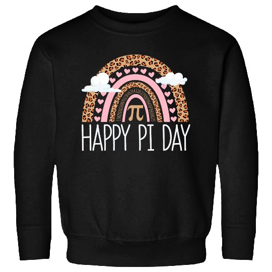 Happy Pi Day Mathematic Math Teacher Funny Leopard Rainbow Sweatshirts