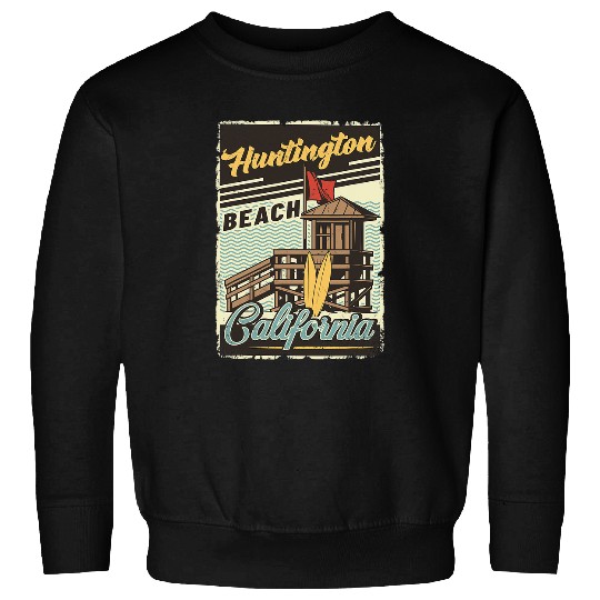 Surf Life vintages Retro Huntington Beach californiasSunset Surf Gift Sweatshirts