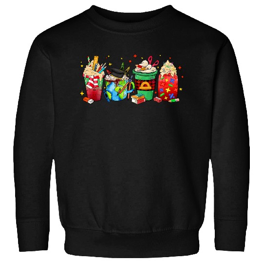 Christmas Math Teacher Iced Coffee Latte Christmas Teacher Sweatshirts