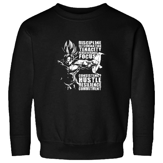Discipline Focus Train Insaiyan Anime Gym Fitness Workout Sweatshirts