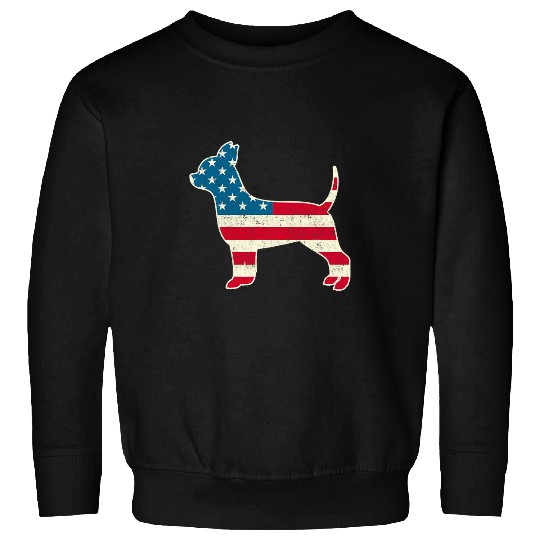 4th of July Chihuahua Dog American Flag USA Sweatshirts