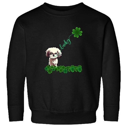 Funny Lucky Shih Tzu Shamrock St Patricks Day For Dog Lover Sweatshirts
