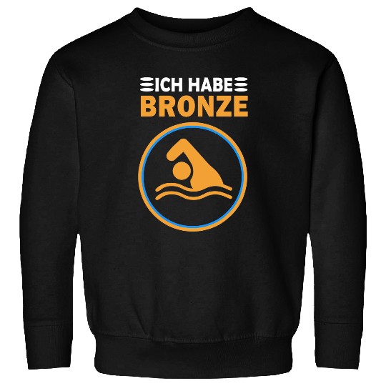 Swimming Pool Bronze Test Passed Swimming Badge Bronze Float 3 Sweatshirts