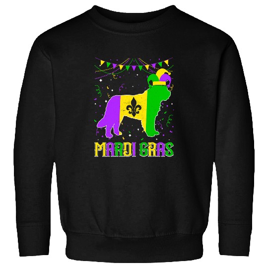 Funny Mardi Gras Bernard Dog Dad Mom Mardi Gras Sweatshirts