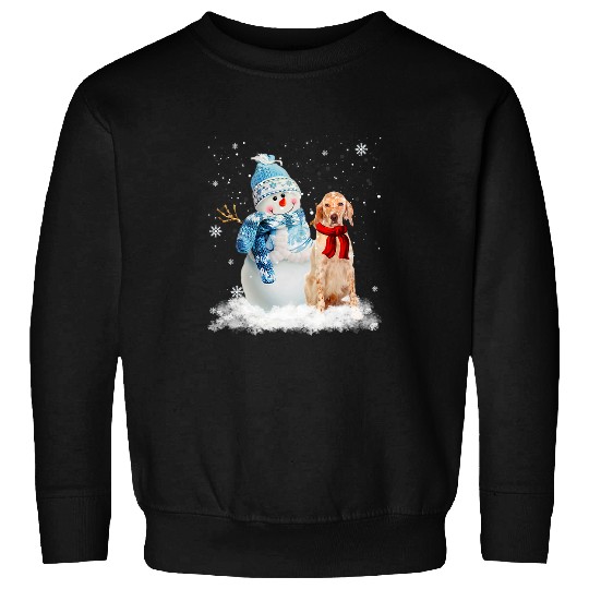 Funny English Setter Dog Christmas Snowman Christmas Pajama Sweatshirts
