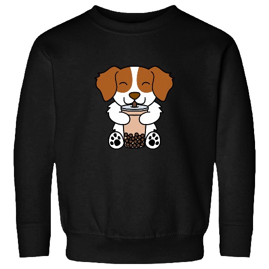 Boba Bubble Milk Tea Brittany Spaniel Dog Sweatshirts