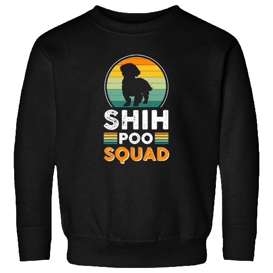 Shih Poo Squad Cool Fur Mom Fur Dad Shih Poo Dog Lover Sweatshirts