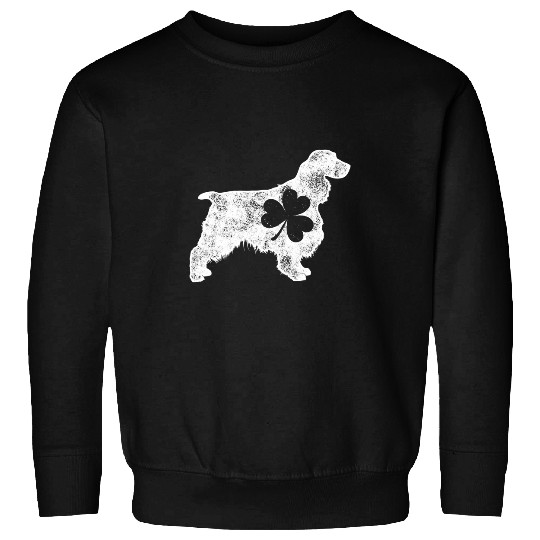 English Springer Spaniel St Patricks Day Men Shamrock Dog Sweatshirts