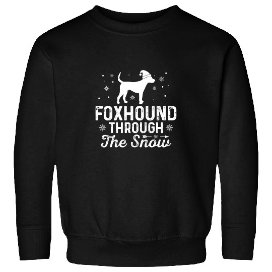 FOXHOUND through the snow Funny Christmas New Year Dog Sweatshirts