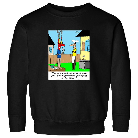 Exclusive BBQ Hot Sauce Comic by Artist Jerry King Sweatshirts