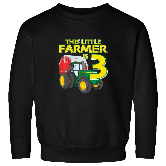 Tractor driving 3 Year Old Green Farm Tractor Birthday Party Farmer Sweatshirts