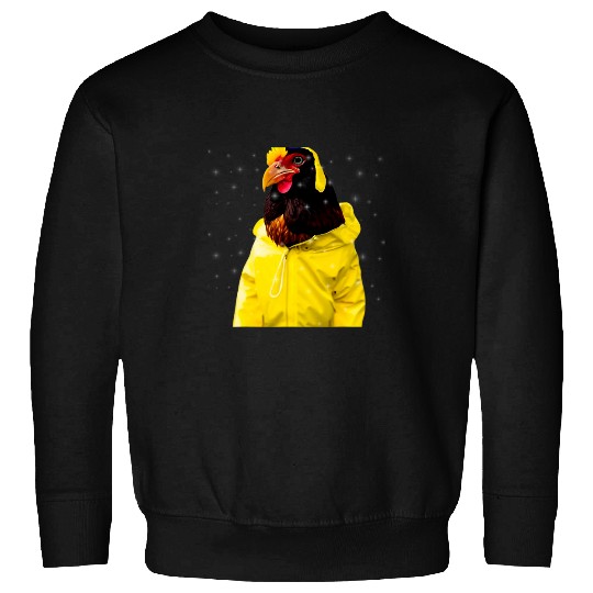 Chicken Lover Rooster In a RainCoat  Safety First Sweatshirts