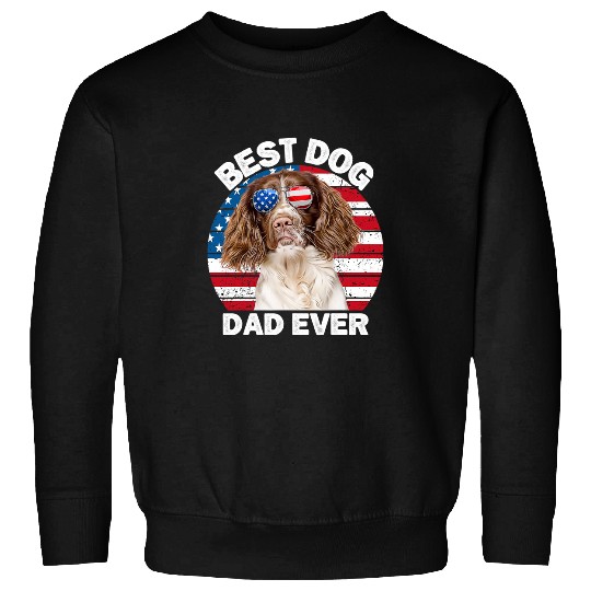 Mens English Springer Spaniel Dog Dad For Men 4th of July Funny Sweatshirts