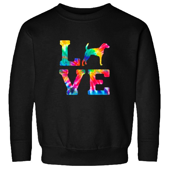 Love American Foxhound Tie Dye Dog Mom Dad Sweatshirts