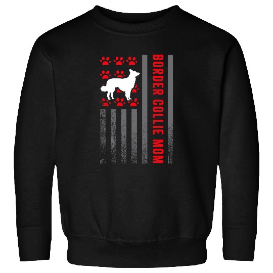 American Flag Border Collie Mom Gift Patriotic Dog Pet Owner Sweatshirts