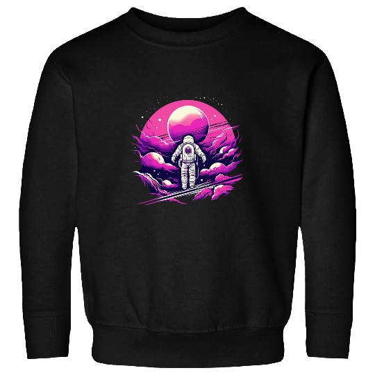 Astronaut in A Purple Space Moon Mars Planets 2Astronaut Sweatshirts