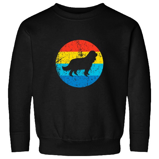 Cavalier King Charles Spaniel Dog Retro 1970s Circle Sweatshirts