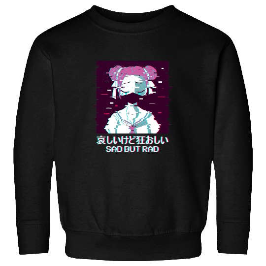 Geisha Anime Girl Japanese Vaporwave Aesthetic Sad But Rad Sweatshirts